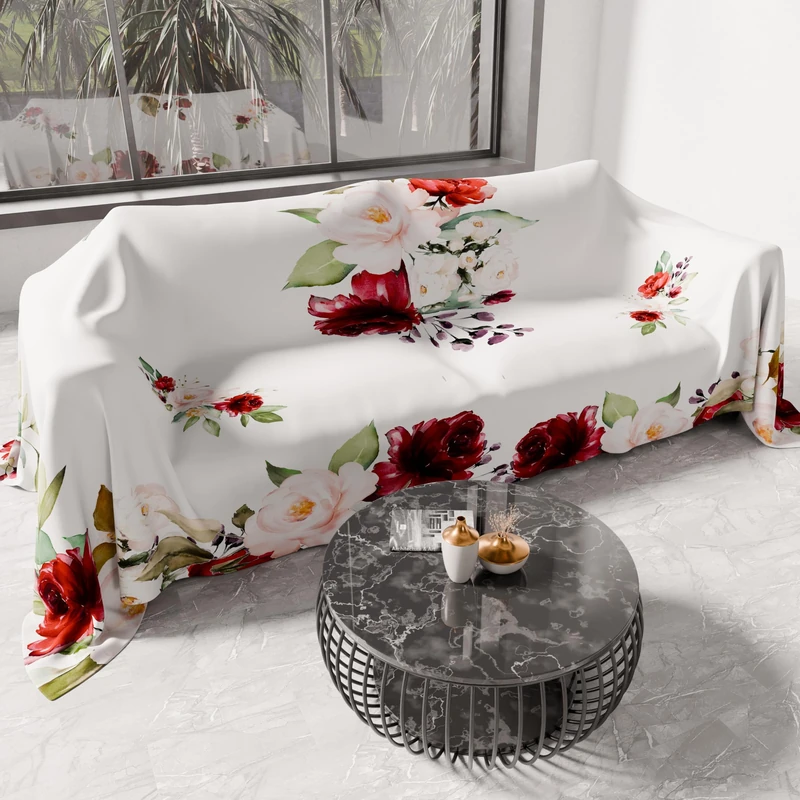 PETTI Artigiani Italiani - Spring Summer Double Bedspread Lightweight Double Bed Sheet Bedspread Floral 07 100% Made in Italy