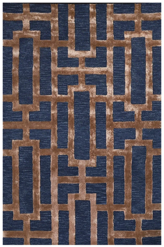 Metro Dark Blue/Camel 153 x 244 cm