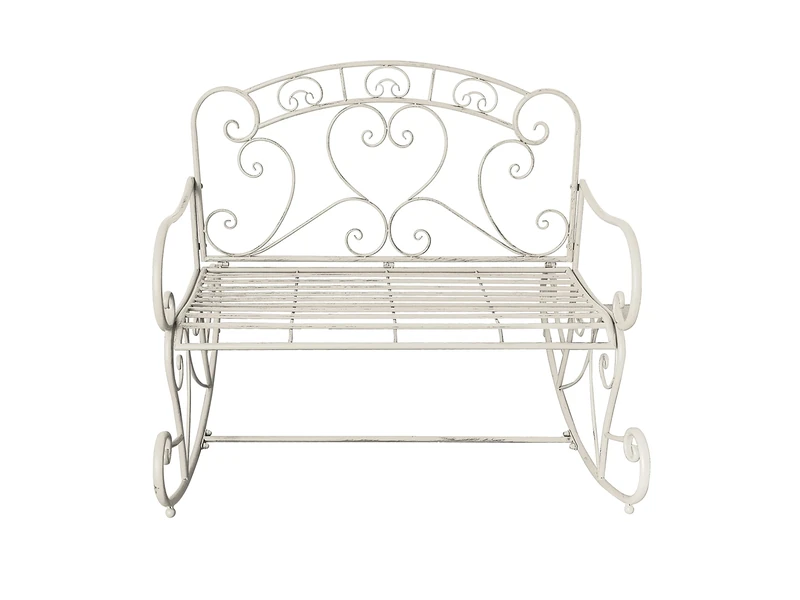 ASPECT Salvora Outdoor Metal Rocking Chair/Garden Bench (Antique White)
