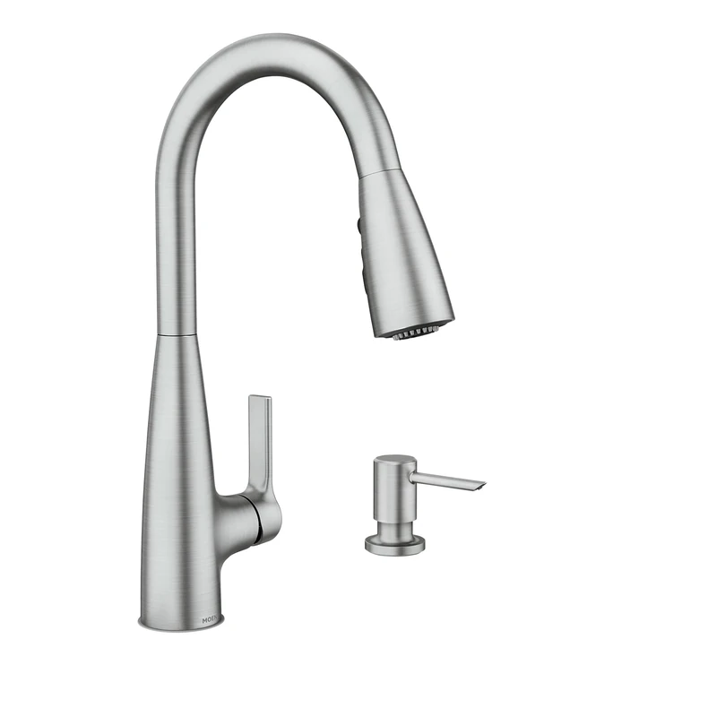 Moen 87627SRS Haelyn Single-Handle Pull-Down Sprayer Kitchen Faucet with Reflex and Power Clean, Spot Resist Stainless