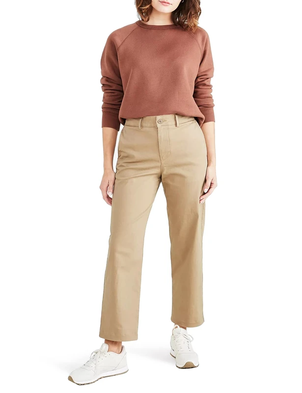 Dockers Women's High Waist Chino Straight Pants, Harvest Gold, 26 UK - Image 1