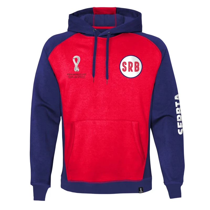 Serbia and Montenegro, Official Fifa 2022 Overhead Hoodie Hooded Sweatshirt, Men's L
