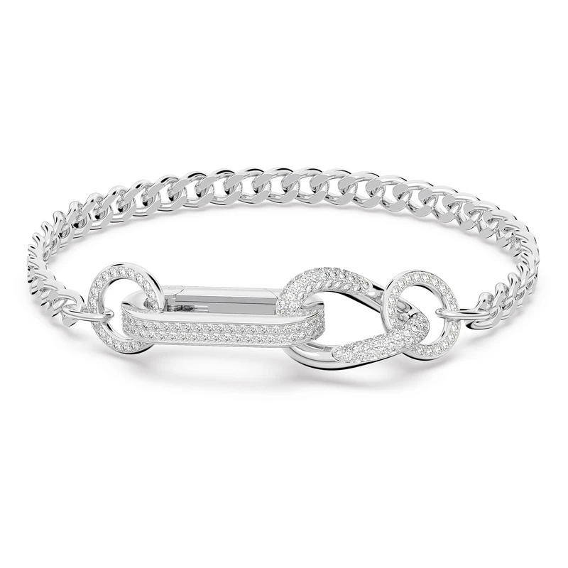 Swarovski Dextera Soft Bracelet, Clear Crystals in a Rhodium Plating, from the Dextera Collection, Size Extra Large