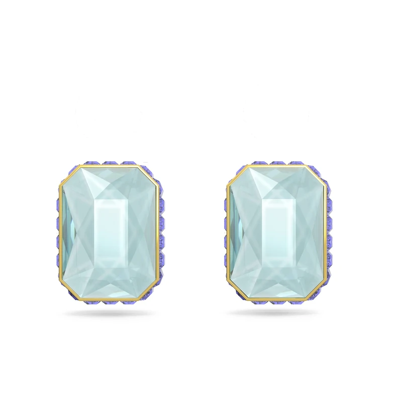 Swarovski Orbita Stud Earrings, Purple Crystal in a Gold Tone Plated Setting, from the Orbita Collection - Image 1