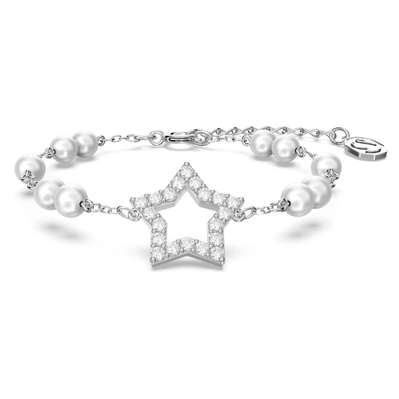 Swarovski Stella Star Bracelet, White Pavé Crystals in a Rhodium Plated Setting, from the Stella Collection