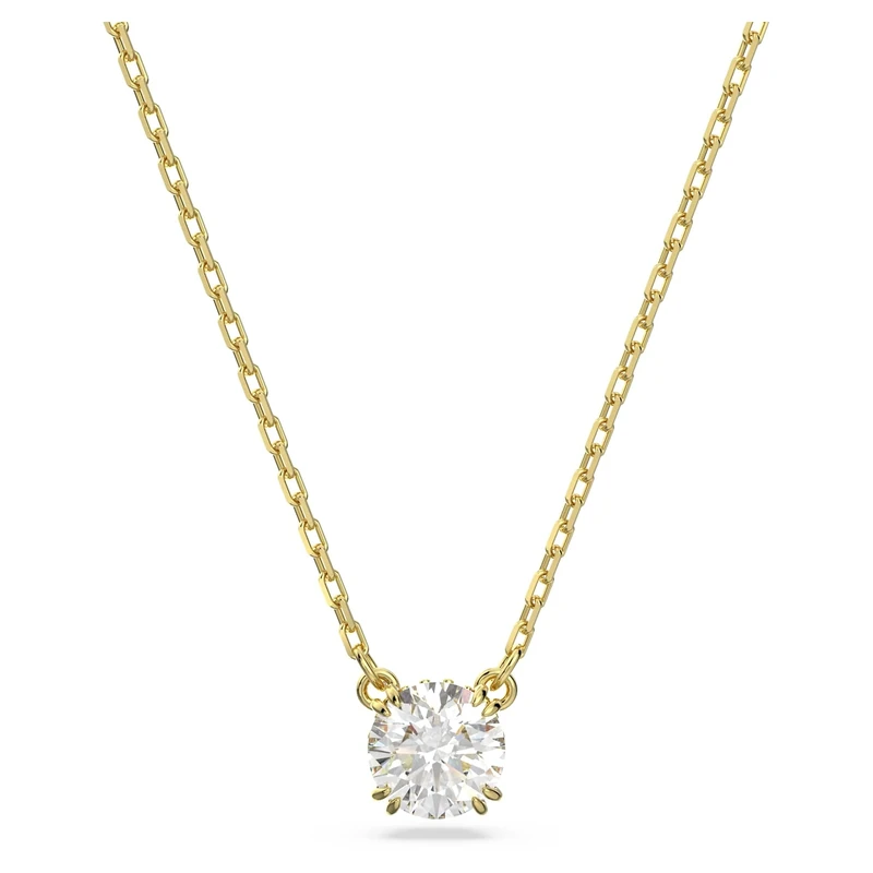 Swarovski Constella pendant, Round cut, White, Gold-tone plated