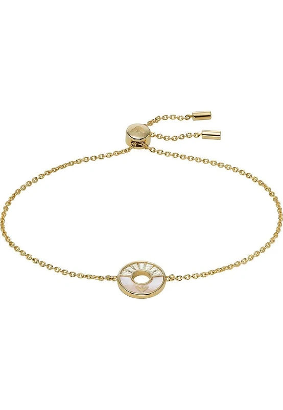 Emporio Armani Bracelet for Women Essential, Inner length: 160-235mm, Size Pendant: 12x12mm Gold Sterling Silver Bracelet, EG3558710