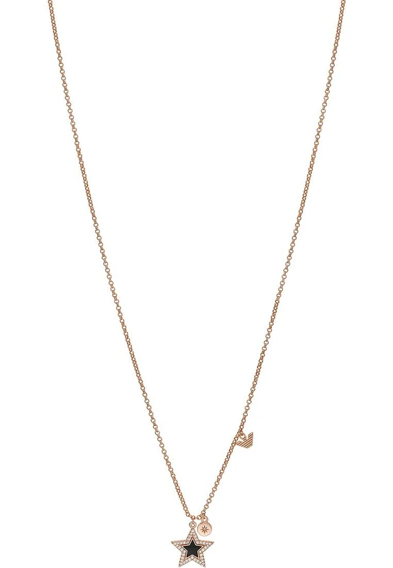 Emporio Armani Women's Rose gold tone lobster clasp closure brass necklace