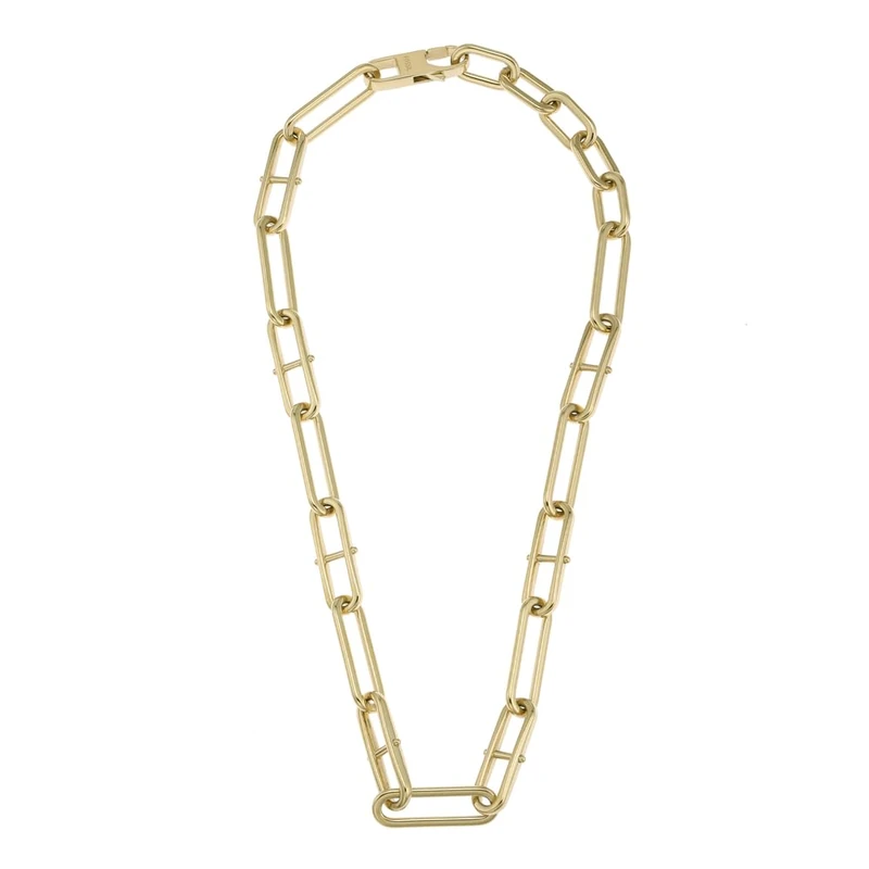 Fossil Necklace for Women Heritage, Length: 23mm, Width: 1.7mm, Height: 23mm Gold Stainless Steel Necklace, JF04102710