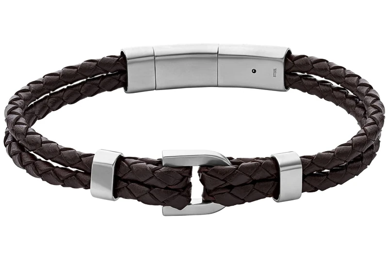 Fossil Bracelet for Men Heritage, Inner Length:180~195mm Silver Stainless Steel Bracelet, JF04203040