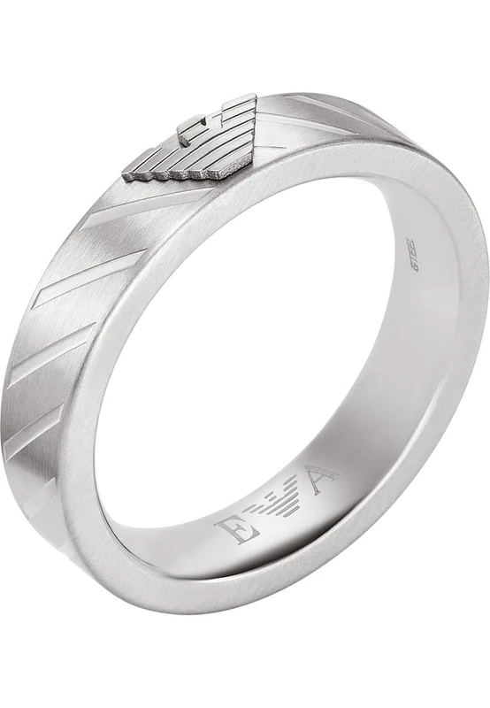 Emporio Armani 32021917 Men's Ring Stainless Steel, 64, Stainless steel, No gemstone, silver