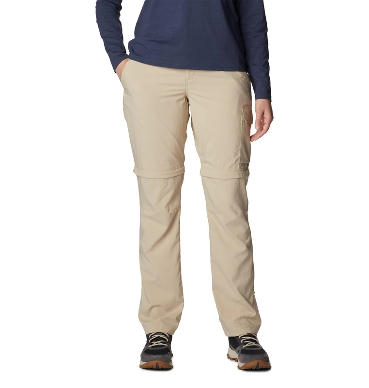 Columbia Women's Silver Ridge Utility Convertible Pant Hiking Convertible Trousers, Ancient Fossil, Size 4/R