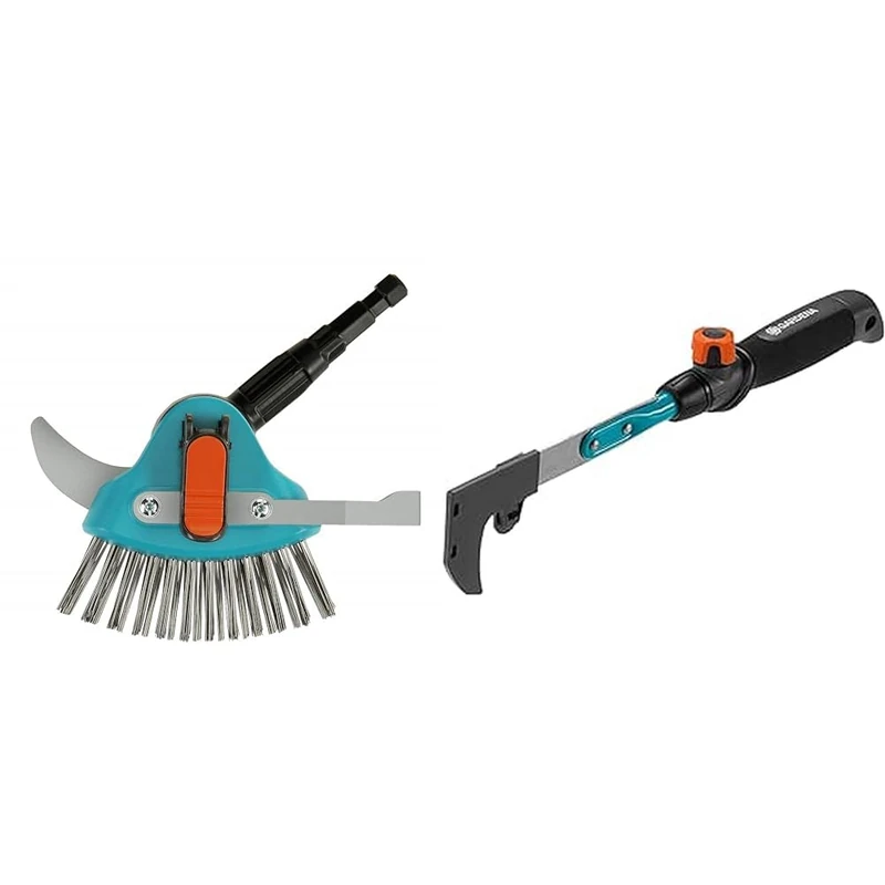 Gardena combisystem 3-in-1 Patio Cleaner: Multi-function garden tool for removing tares and moss & Gardena combisystem Patio Weeder: Weed scraper for removing moss and weeds in paving joints - Image 1