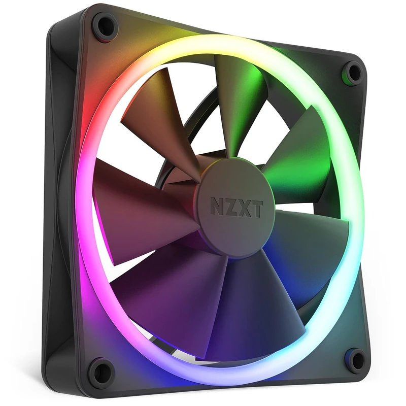 NZXT F120 RGB Fans - RF-R12SF-B1 - Advanced RGB Lighting Customization - Whisper Quiet Cooling - Single (RGB Fan & Controller REQUIRED & NOT INCLUDED) - 120mm Fan - Black