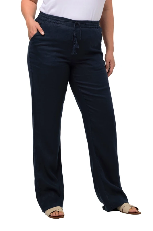 Ulla Popken Women's Leinenhose Pants, Marine,
