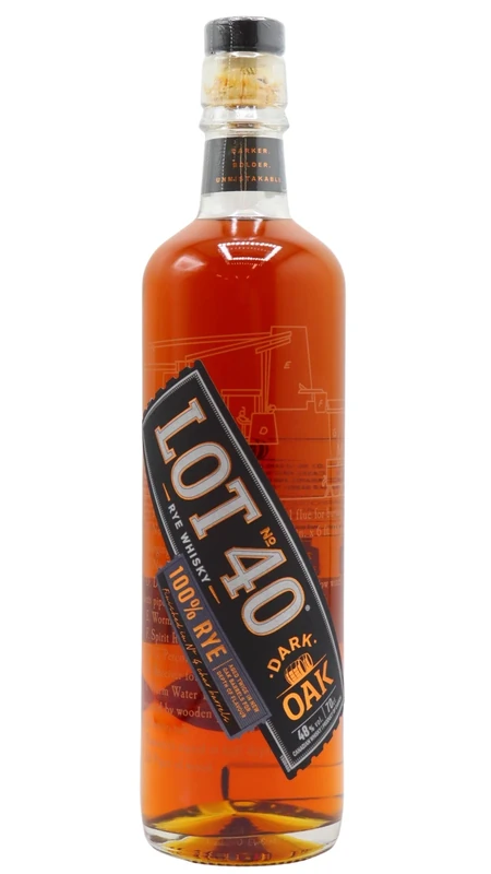 Lot No. 40 - Dark Oak - Canadian Rye Whisky 70cl 48% ABV - Image 1