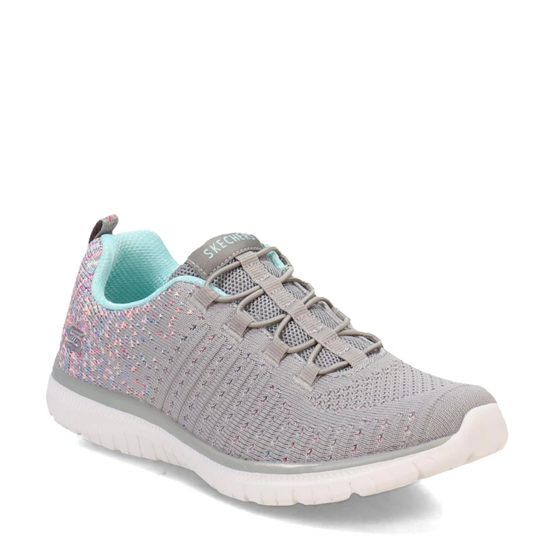 Skechers Women's Virtue Wide Black Knit/Pink/White Trim 8.5 W - Image 1