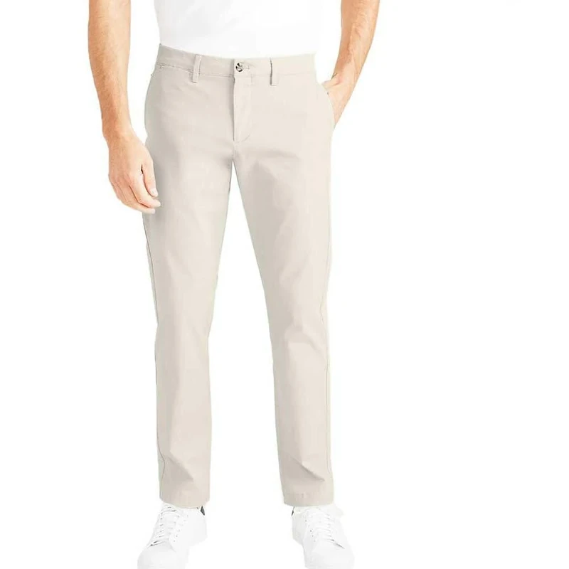 DOCKERS Men's Smart 360 Flex Chino Tapered Pants, Egret, 38W / 32L