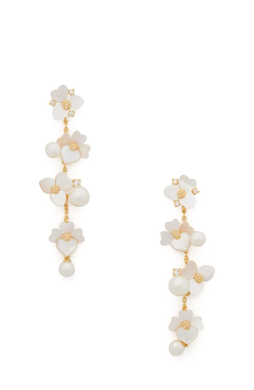 Kate Spade New York PRECIOUS PANSY EARRING White Multi/Gold