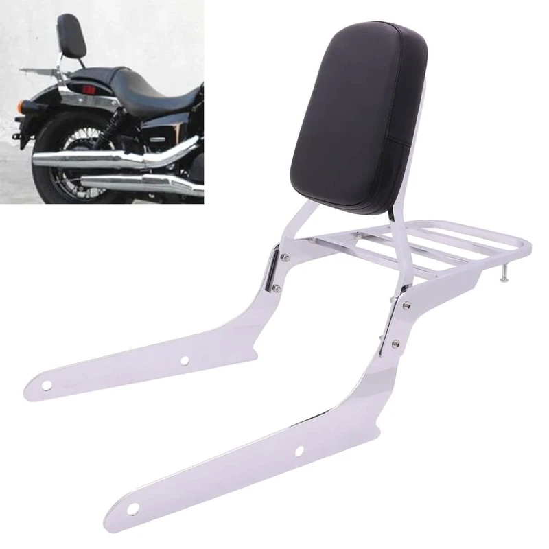Motaux Passenger Sissy Bar with Luggage Rack Backrest for Honda Shadow Spirit 750 VT750C2 Phantom VT750C2B, Chrome