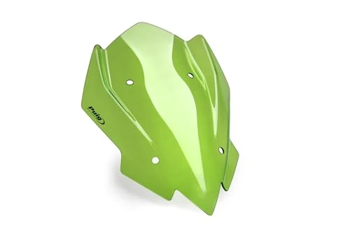 Puig 22439V New Generation Sport, sport windscreen made of high-impact acrylic with aggressive design, metal supports, TÜV approved and quick mounting, Green