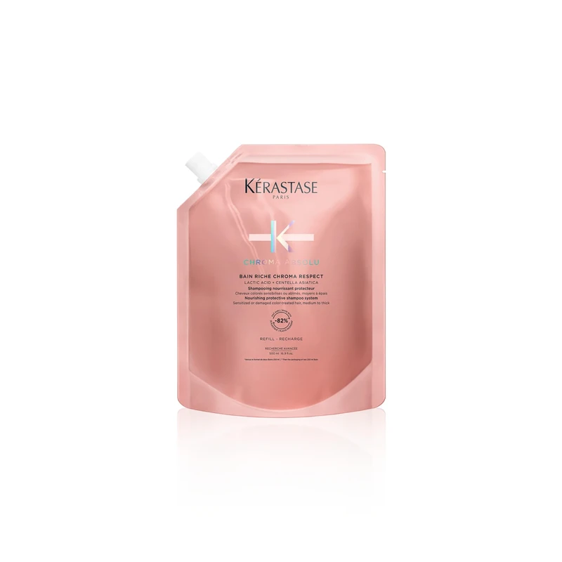 Kérastase Chroma Absolu, Nourishing & Protecting Shampoo, for Sensitised or Damaged Colour-Treated Hair, Medium to Thick, 500ml Refill