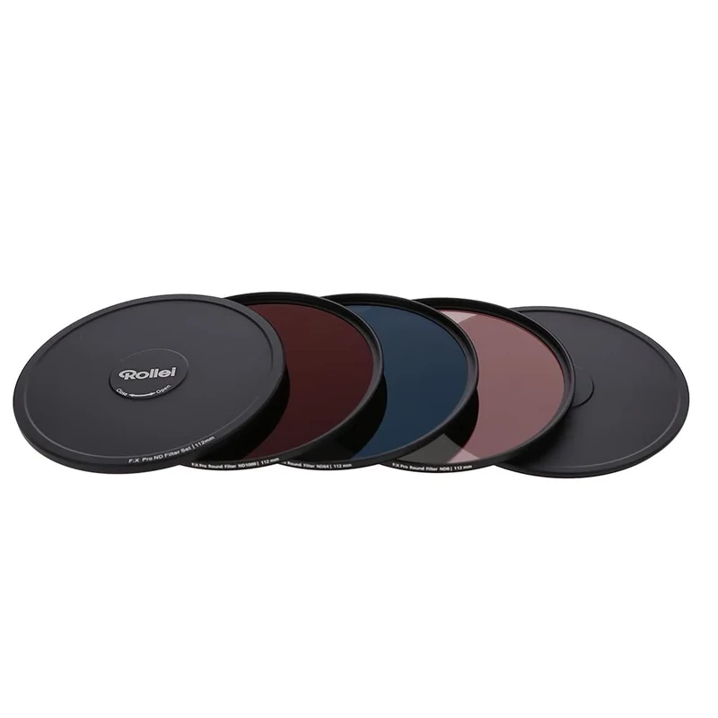 Rollei F:X Pro ND Filter Set (ND8, ND64, ND1000) Neutral Density Filter Set with 3 Grey Filters (112 mm) with Ultra Fine Coating Scratch-Resistant Waterproof Round Filter for Camera Lens