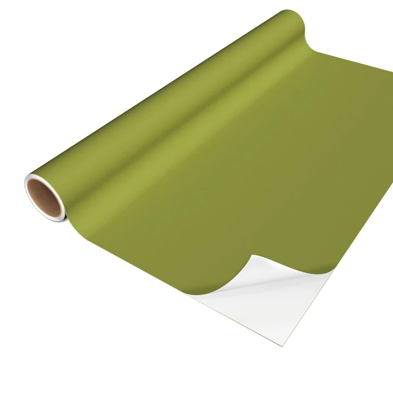 Waterproof Adhesive Vinyl Roll for Kitchen, Cabinet, Cabinet, Door – Wall Sticker H60 x L200 cm – Olive Green