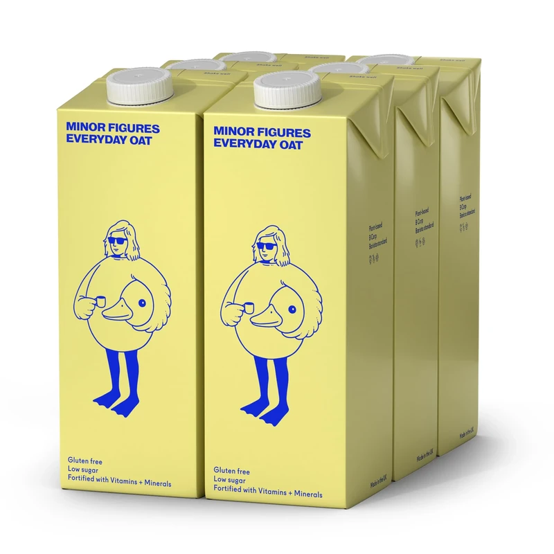 Minor Figures Everyday Oat Drink, 6 x 1L, Made in The UK, Fortified with Vitamins & Minerals, Plant-based, Vegan, Non-GMO, No Added Sugar, Shelf Stable.