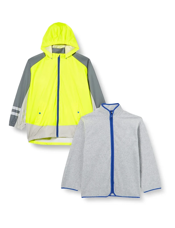Playshoes Unisex Kid's Regenjacke, Funktions-Jacke 3 in 1 Rain Jacket, Neongelb, 128
