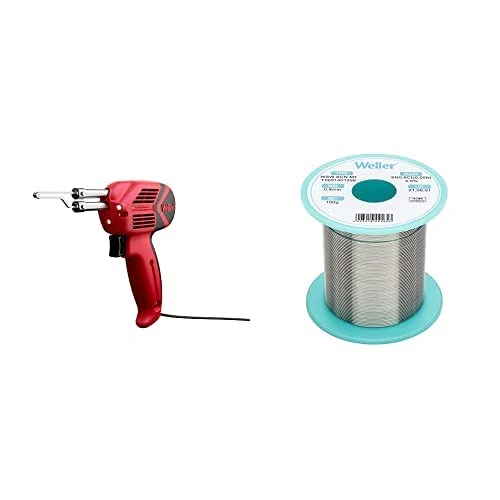 Weller WLG940023G 140W/100W Soldering Gun with WSW SCN M1 (T0051401399) Lead Free Solder Wire, Ø 0.8mm, Alloy Sn99.3Cu0.6Ni0.05, Flux Content 3.5%, 100g