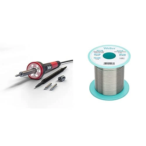 Weller WLIRK3023G 30W Soldering Iron Kit, with Ergonomic Molded Pencil Grip Handle and WSW SCN M1 (T0051401399) Lead Free Solder Wire, Ø 0.8mm, Alloy Sn99.3Cu0.6Ni0.05, Flux Content 3.5%, 100g