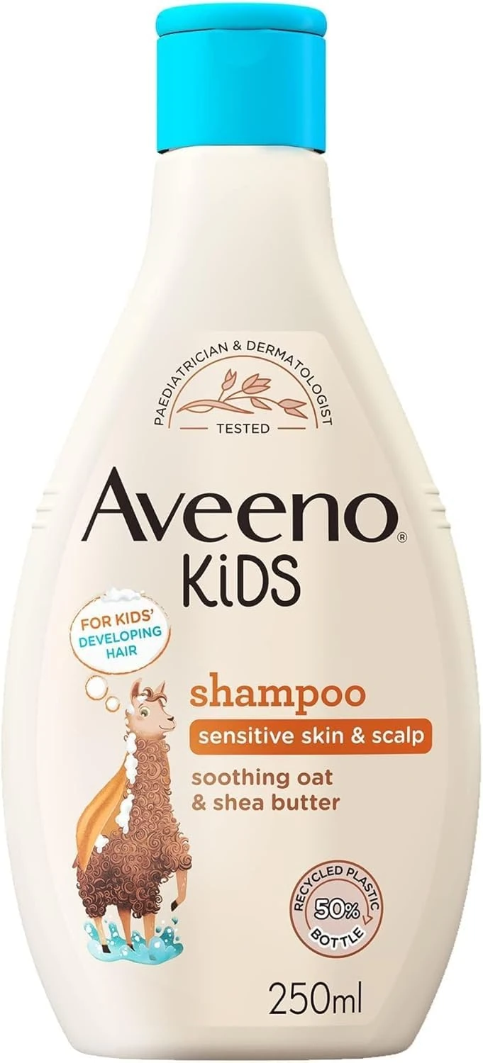 Aveeno Baby Kids Shampoo 250ml | Enriched with Soothing Oat & Shea Butter | Childrens Shampoo Developed for Your Little Superhero | Childrens Toiletries Sets