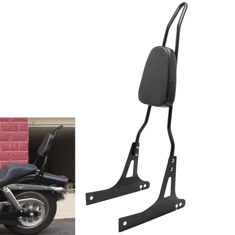 Motaux Passenger Sissy Bar Rear Backrest Pad for Harley Dyna Street Bob FXD FXDB FXDC FXDL Wide Glide Low Rider, Black