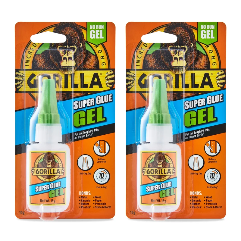 Gorilla Super Glue Gel 15g (Pack of 2)