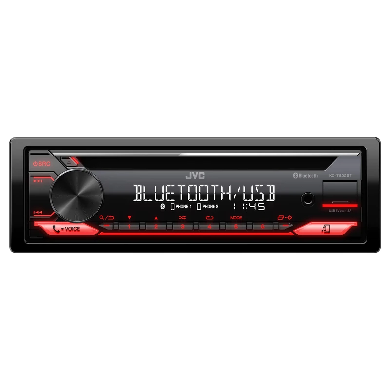 JVC KD-T822BT CD receiver with Bluetooth Hands-Free Calling and Wireless Music Streaming