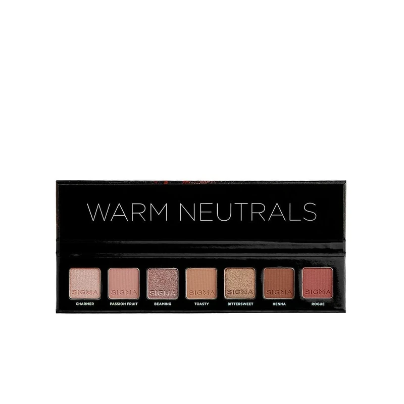 Sigma Beauty Mini Eyeshadow Palette – Warm Neutral Tones with 7 Matte, Shimmer & Metallic Shades – Highly Pigmented Vegan Eye Makeup Palette for On-the-Go
