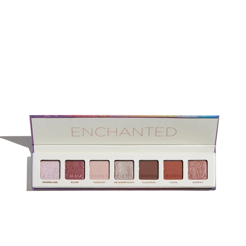 Sigma Beauty Mini Eyeshadow Palette - Enchanted - 7 Whimsical Eyeshadow Shades in Matte, Shimmer and metallic Finishes - Highly Pigmented Vegan Eye Makeup Palette for On-the-Go - Clean Beauty Products - Image 1