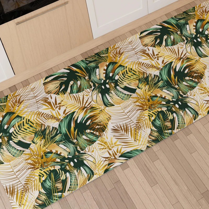 PETTI Artigiani Italiani - Kitchen Rug Runner Kitchen Non-Slip and Washable 52x440 cm Tropical Design 04 100% Made in Italy