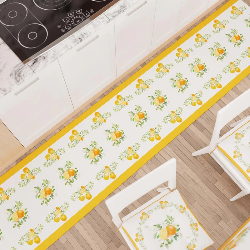 PETTI Artigiani Italiani - Kitchen Rug Runner Kitchen Non-Slip and Washable 52 x 480 cm Mixed Fruit Design 01 100% Made in Italy