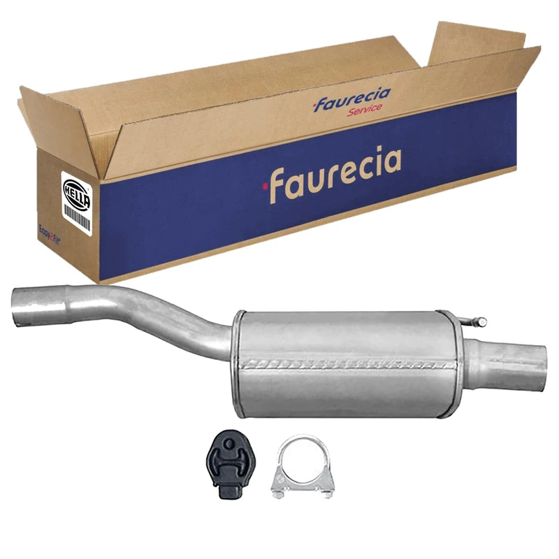 HELLA 8LD 366 030-271 Rear Silencer Exhaust Back Box - Easy2Fit Kit - Rear - One Piece - Set with Attachments - Image 1