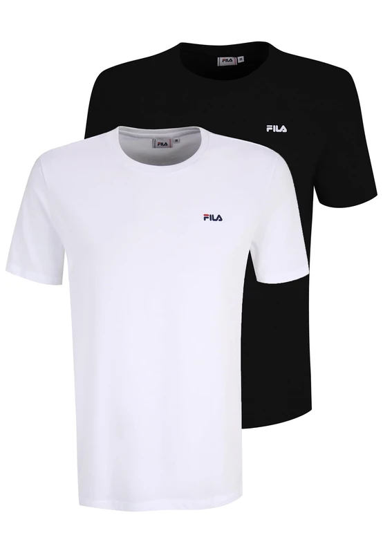 FILA Men's Brod Tee/Double Pack T-Shirt, Black-Bright White, M - Image 1