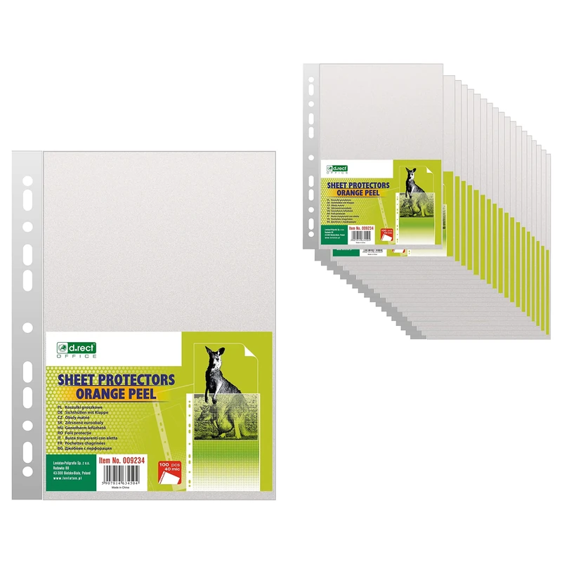 D.RECT -20 Packs x 100 Document Wallets 40 µm/Mic/Micron Thickness 0.04 mm A4 Grained Pack of 2000