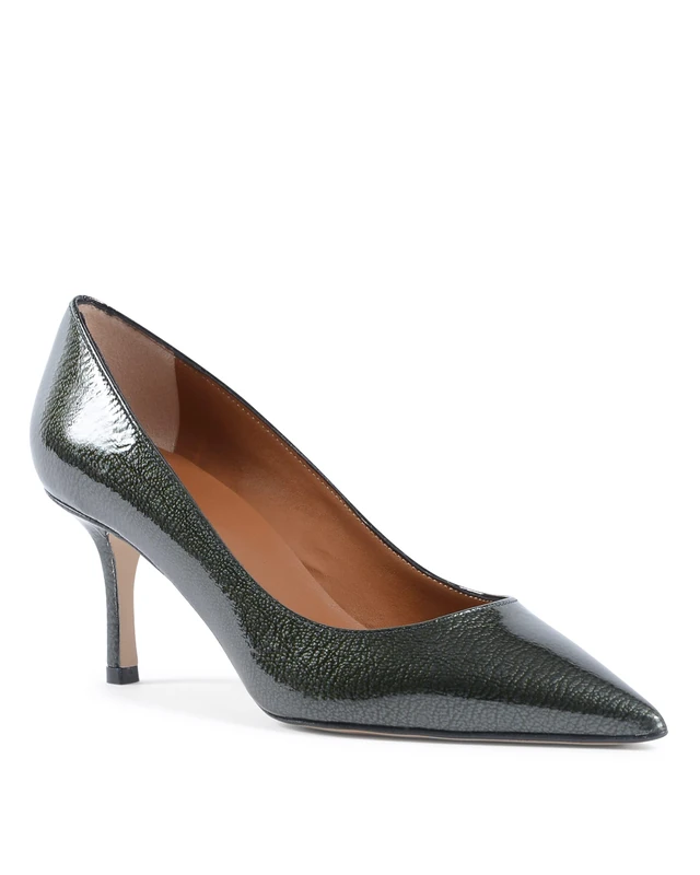 19V69 ITALIA Women's Ines65 Dark Olive Patent Pump, 4 UK - Image 1