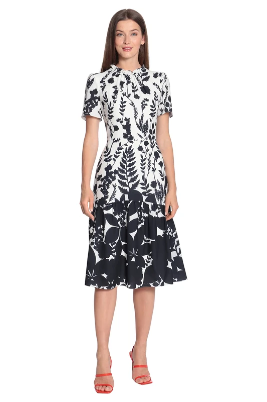 Maggy London Women's line Dress, Ivory/Black, 8