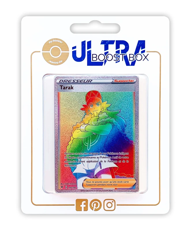 Tarak 195/185 Secret Rainbow Trainer – Ultraboost X Sword & Shield 4 Bright Voltage – Box of 10 French Pokémon Cards