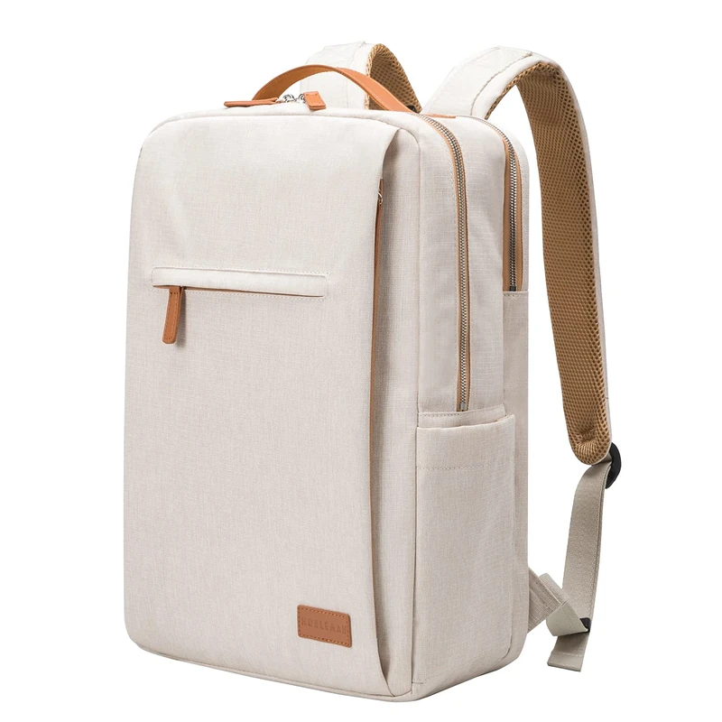 NOBLEMAN Men's Backpack, Laptop Backpack, Waterproof School Backpack, 15.6 Inch Laptop Backpack, Daypack, USB, Beige, 42X30X18, Causal - Image 1