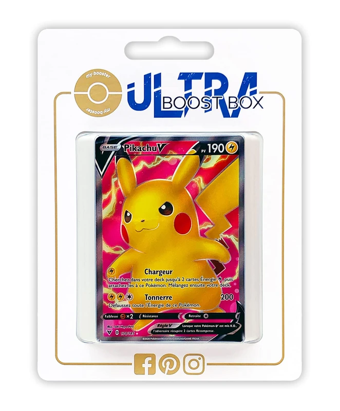Pikachu V 170/185 Full Art Ultraboost X Sword & Shield 4 Bright Voltage - Box of 10 French Pokémon Cards