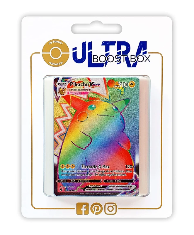 my-booster 2-SWSH04-FR-188 Pikachu VMAX 188/185 Secret Rainbow Ultraboost X Sword & Shield 4 Bright Voltage Box of 10 French Pokemon Cards