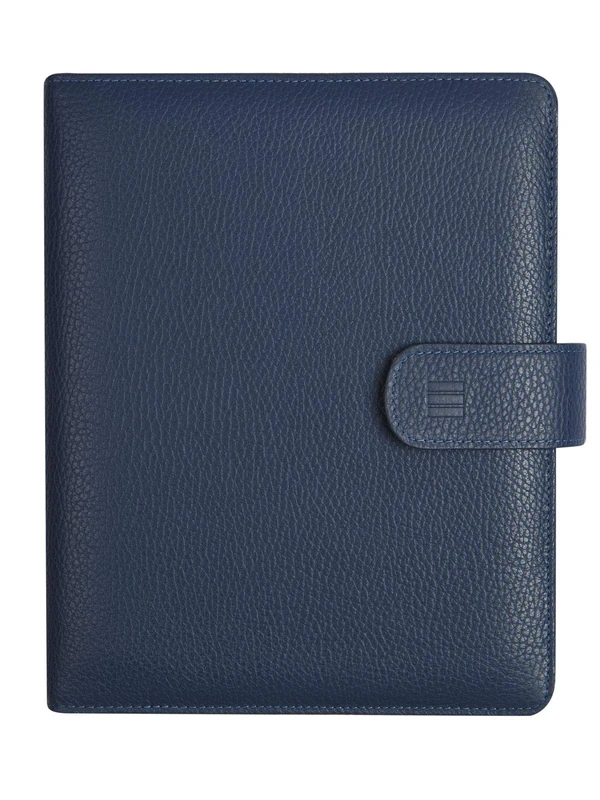 Finocam - Planner Organizer 2023 Open Leather Andrea Week Vertical View January 2023 - December 2023 (12 months) Blue Catalan